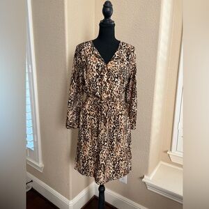 Merona Animal Print Long Sleeve Dress